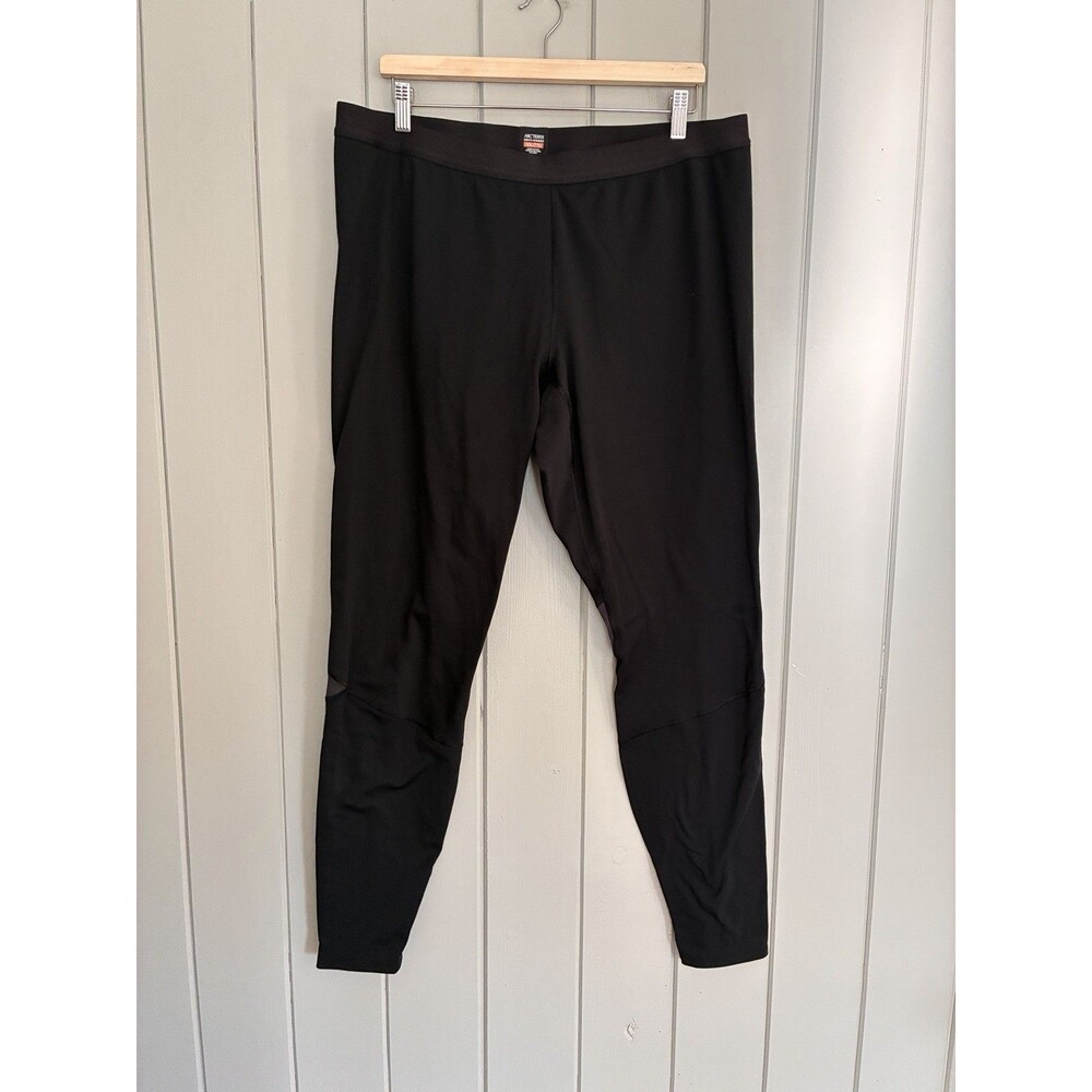 Men's Arcteryx Base Layer Pants Leggings XXL Black Gray Fleece Lined Pull-On